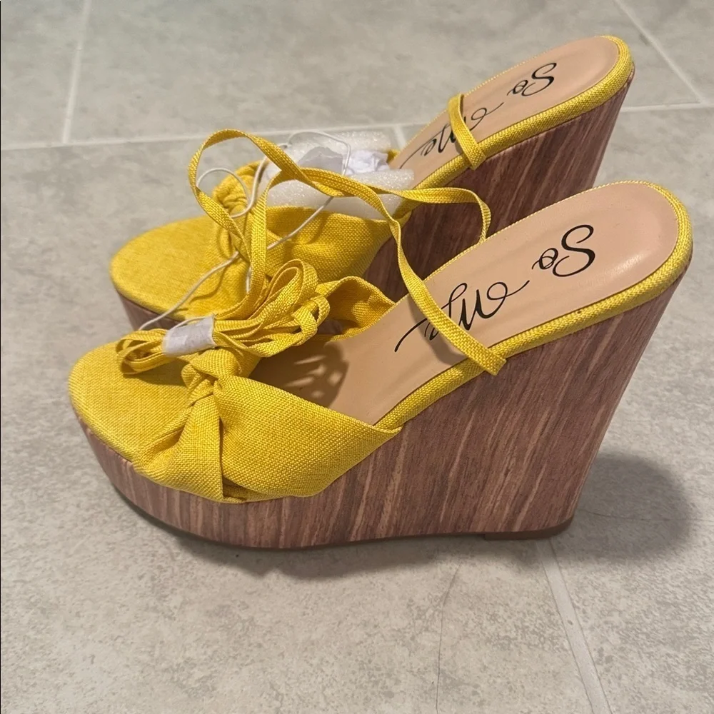 So Me Yellow Espadrille Sandals